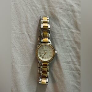 Fossil Two-Tone Watch with Crystal Accents